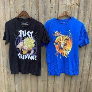 LOT OF 2 Dragon Ball Z Graphic T Shirts Large